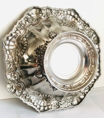 Reis Porto silver bowl on pedestal