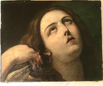 Gemälde XVIIeme Fragment Maria Magdalena in Buße Werkstatt von Guido Réni Bologna