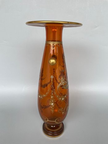 Cristallerie Baccarat - Amber Crystal Vase Late 19th century