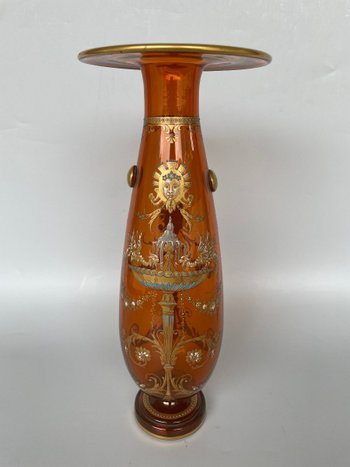 Cristallerie Baccarat - Amber Crystal Vase Late 19th century