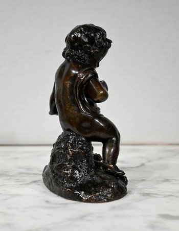 Bronze " Putto with a bow " - XIXth century