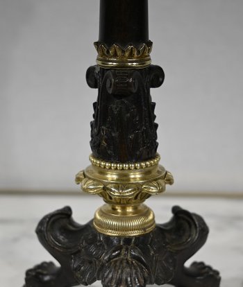 Paar Kerzenhalter aus Bronze, Restaurationszeit - Anfang 19.