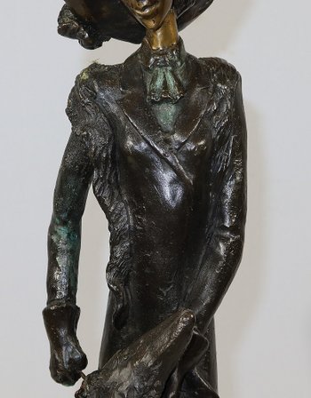 Important Bronze " The Lady with the Greyhound " after D. Chiparus - XXth