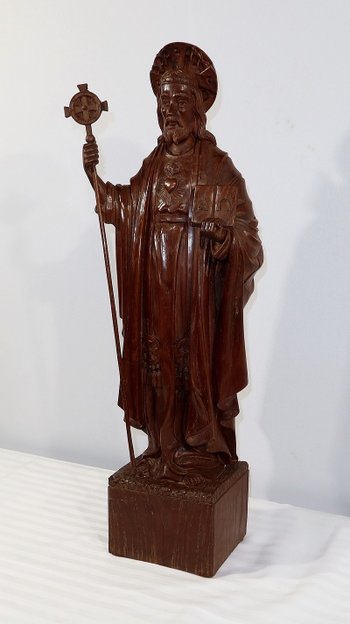 Important Statue of Christ in chestnut - End of XIXth century