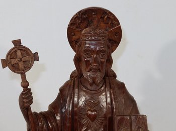 Important Statue of Christ in chestnut - End of XIXth century