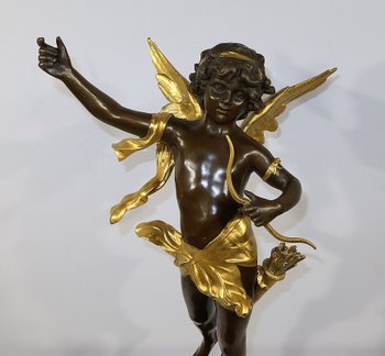 Importante "Cupido" in bronzo di Charles B. - XIX secolo