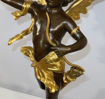 Importante "Cupido" in bronzo di Charles B. - XIX secolo