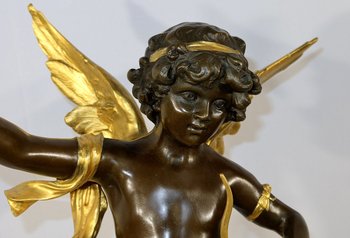 Importante "Cupido" in bronzo di Charles B. - XIX secolo