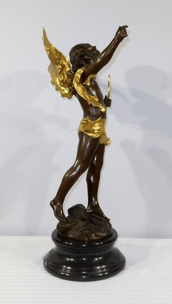 Importante "Cupido" in bronzo di Charles B. - XIX secolo