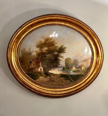 Paire De Fixés Sous Verre Epoque Louis Philippe Vers 1840