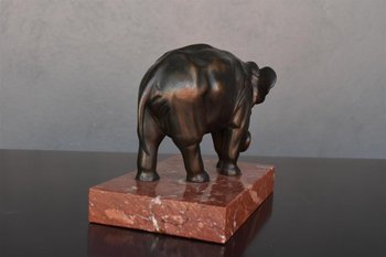 Ensemble De Bureau En Bronze Aux éléphants 1900