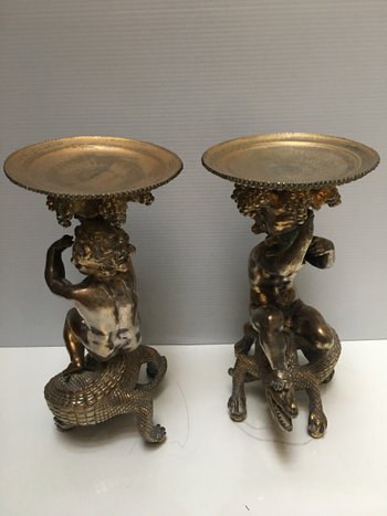 Two late eighteenth bronze cherubs