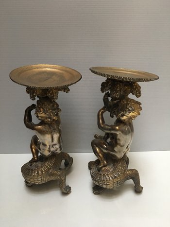 Two late eighteenth bronze cherubs