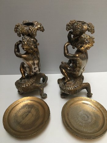 Two late eighteenth bronze cherubs