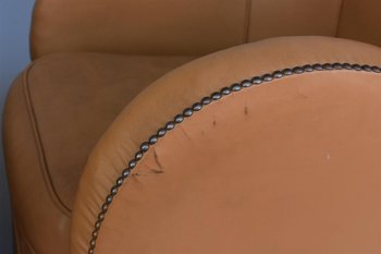 Pair Of Art Deco Leather Paquebot Armchairs