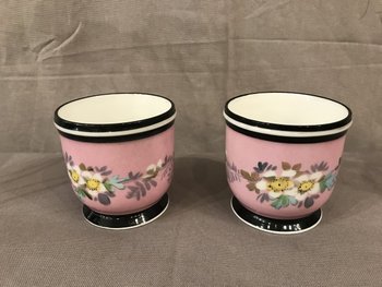 Pair Of 19th Century Porcelain Mini Planters