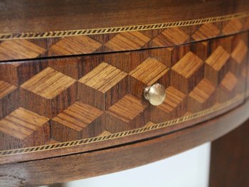 Mahogany Bouillotte Table, Louis XVI Style - Early 20th Century