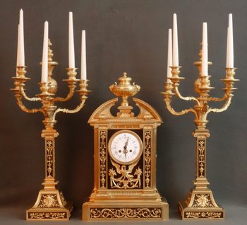 Important Pendulum And Its Candelabras From Raingo Nineteenth