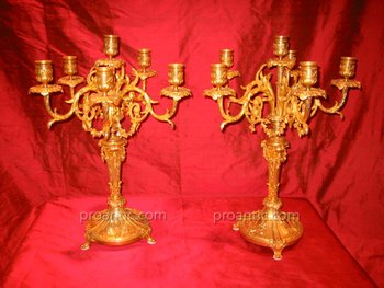 Pair of Napoleon III period candelabras