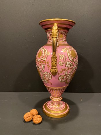 Copeland pink and gold porcelain vase