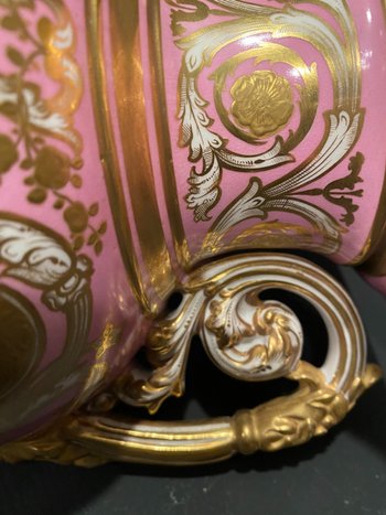 Copeland pink and gold porcelain vase