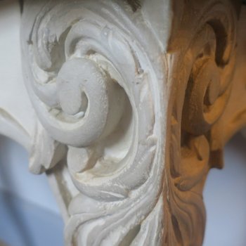 painted carved wood console