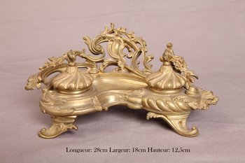 Napoleon III gilt bronze inkwell