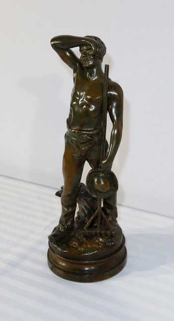 Bronze "The Harvester" signiert E. Constant Favre - Anfang des 20. Jahrhunderts