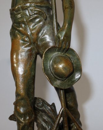 Bronze "The Harvester" signiert E. Constant Favre - Anfang des 20. Jahrhunderts