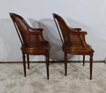 Pair of Mahogany Armchairs, Louis XVI Style - Early 20th Century