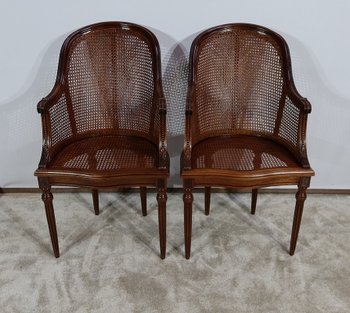 Pair of Mahogany Armchairs, Louis XVI Style - Early 20th Century