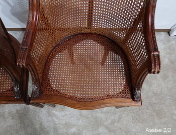 Pair of Mahogany Armchairs, Louis XVI Style - Early 20th Century