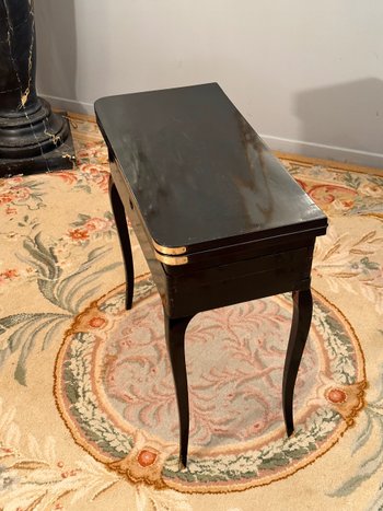 Black Lacquered Tric Trac Game Table, Louis XV Period Around 1750