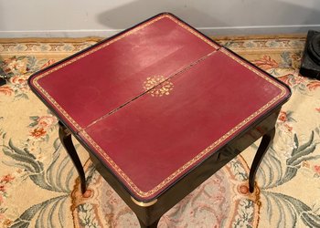 Black Lacquered Tric Trac Game Table, Louis XV Period Around 1750