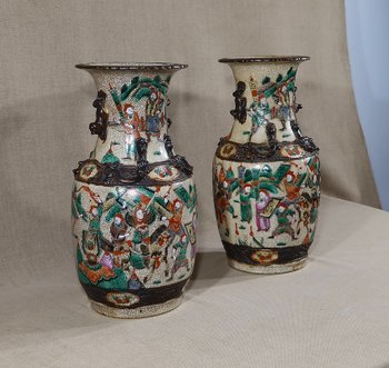 Paire de Vases en Porcelaine de Nankin, Chine – Fin XIXe