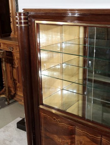 Showcase cabinet in Rio Rosewood, attributed to J. Leleu, Art Deco – 1940