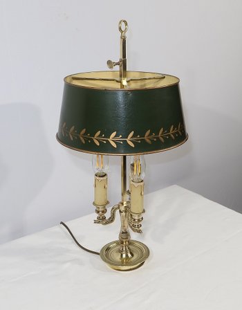 Lampada Bouillotte in bronzo dorato, gusto Impero - 1900