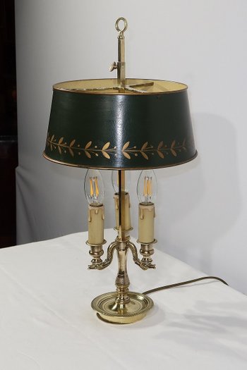 Lampada Bouillotte in bronzo dorato, gusto Impero - 1900