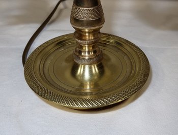 Lampada Bouillotte in bronzo dorato, gusto Impero - 1900