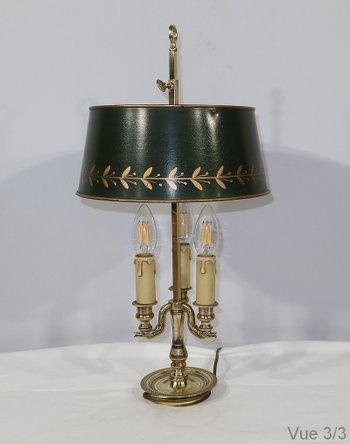 Lampada Bouillotte in bronzo dorato, gusto Impero - 1900