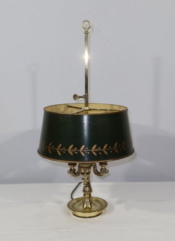 Lampada Bouillotte in bronzo dorato, gusto Impero - 1900