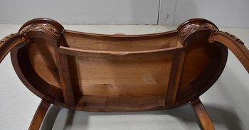 Atypical Rognon Dressing table in solid Walnut, Louis XVI style - Early XXth century