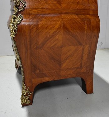 Chest of drawers in Blond Mahogany, Regency style - Mid 20th century