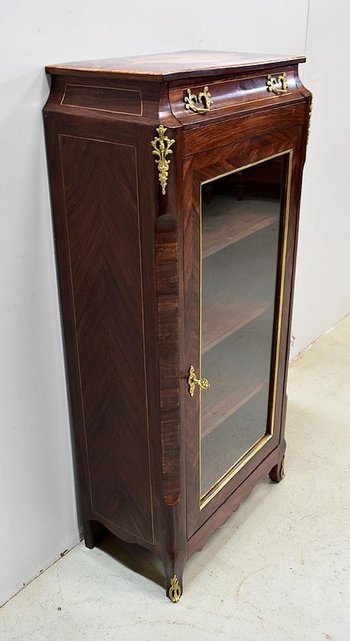 Small display case in Rio rosewood, Transitional style Louis XV / Louis XVI - 2nd part of XIXth century