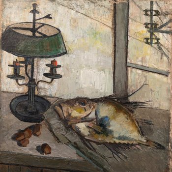 Stillleben Mit Fisch, Ginette Rapp (1928 - 1998)