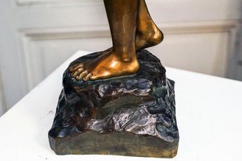 Arthur PUYT, scultura in bronzo, bagnanti Art Déco 1930