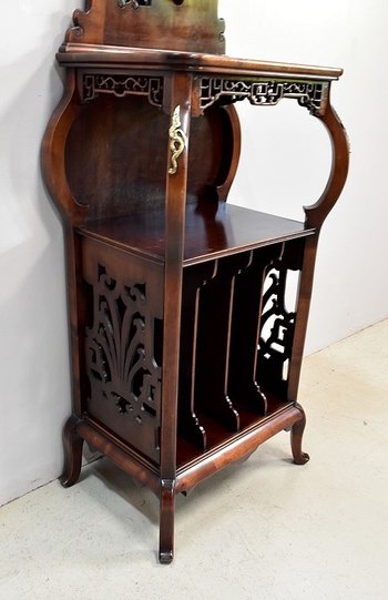 Music cabinet in stained Beech, Asian spirit, attributed to G. Viardot. Viardot - 1900