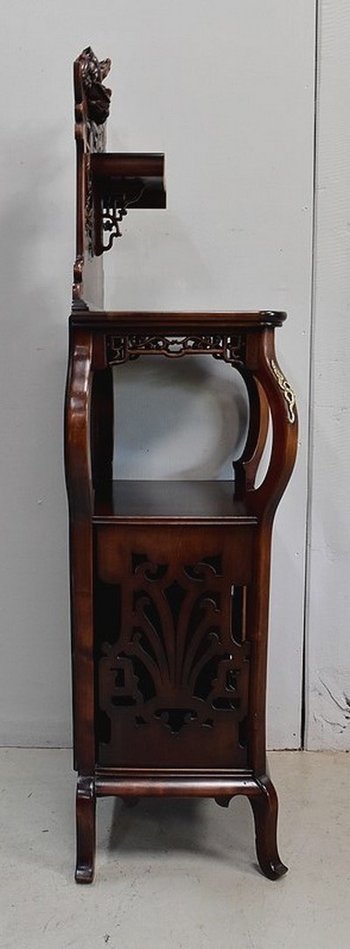 Music cabinet in stained Beech, Asian spirit, attributed to G. Viardot. Viardot - 1900