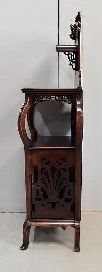 Music cabinet in stained Beech, Asian spirit, attributed to G. Viardot. Viardot - 1900