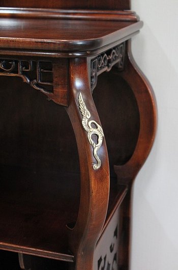 Music cabinet in stained Beech, Asian spirit, attributed to G. Viardot. Viardot - 1900